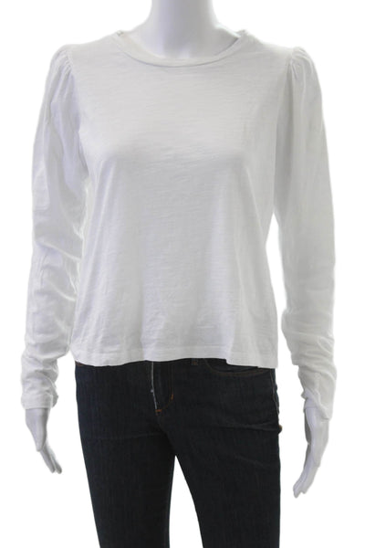 The Westside Women White Cotton Jersey Long Sleeve T-Shirt Size M