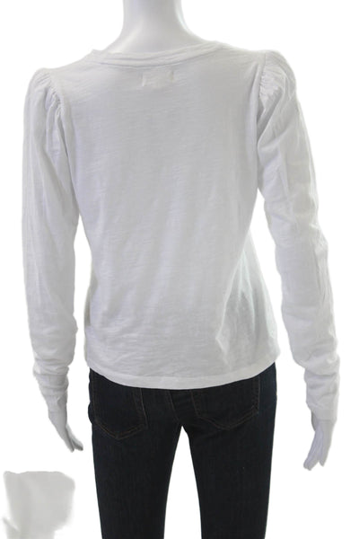 The Westside Women White Cotton Jersey Long Sleeve T-Shirt Size M