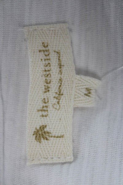 The Westside Women White Cotton Jersey Long Sleeve T-Shirt Size M