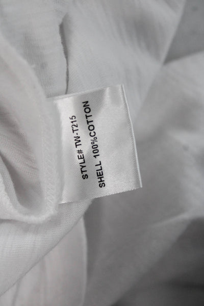 The Westside Women White Cotton Jersey Long Sleeve T-Shirt Size M