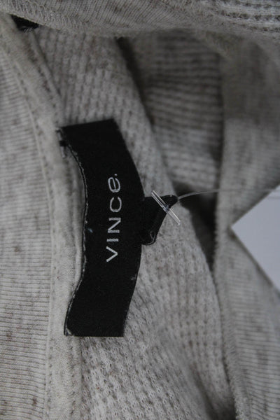 Vince Women Basic Long Sleeve Crew Neck T-Shirt Beige 97% Cotton Size XS Petite