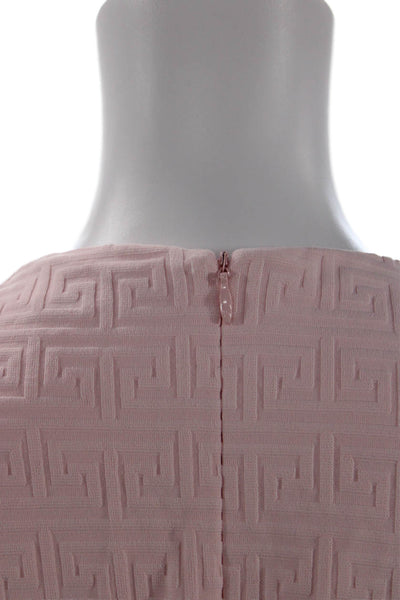 J. Mclaughlin Women Shift T-Shirt Dress Pink Aztec Cotton Short Sleeve Size M
