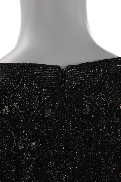 J. Mclaughlin Women Black Paisley Sheath Shift Dress Sleeveless Size 12