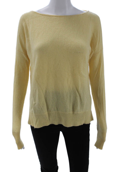 Cullen Women Yellow Cashmere Pullover Sweater Round Neck Size S