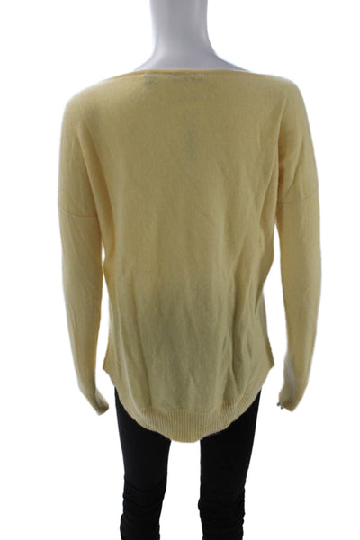 Cullen Women Yellow Cashmere Pullover Sweater Round Neck Size S