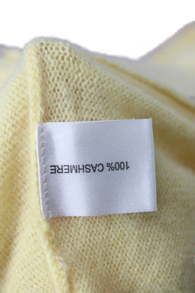 Cullen Women Yellow Cashmere Pullover Sweater Round Neck Size S
