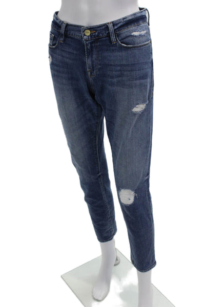 Frame Denim Womens Boyfriend Ankle Jeans Dark Blue Size 27