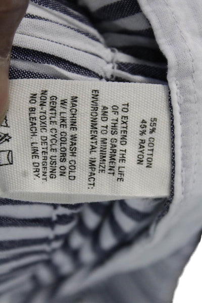 Alex Mill, Womens Cropped Striped Dark Blue Pants Drawstring Size XS