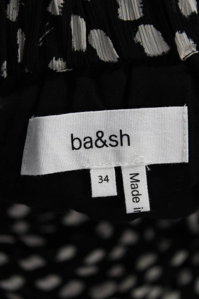 Ba&Sh Womens A-Line Mini Skirt Black Animal Print 100% Viscose Size 34