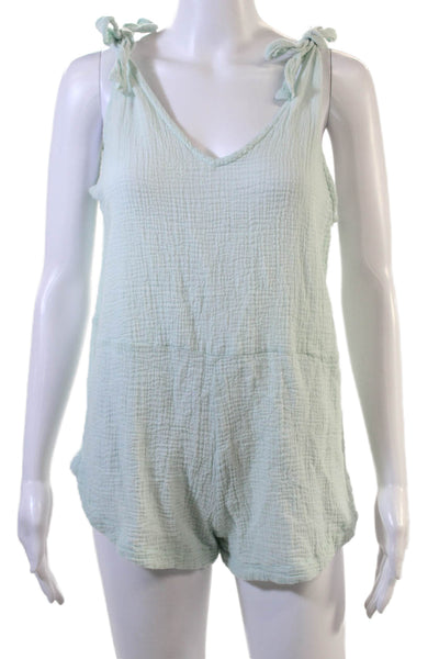 Mikoh Women Light Blue V-Neck Sleeveless Jumpsuit 100% Cotton Size 1