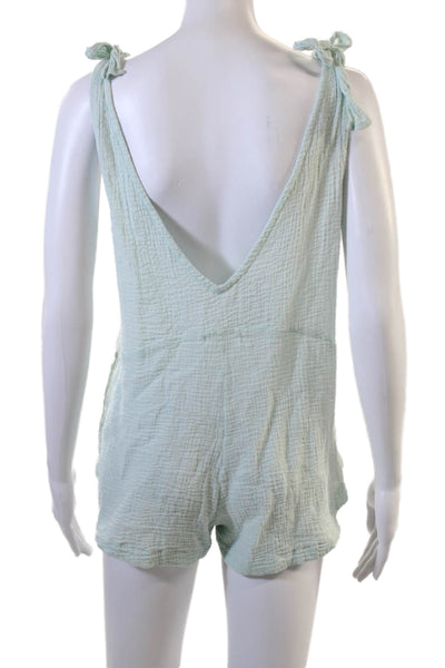 Mikoh Women Light Blue V-Neck Sleeveless Jumpsuit 100% Cotton Size 1
