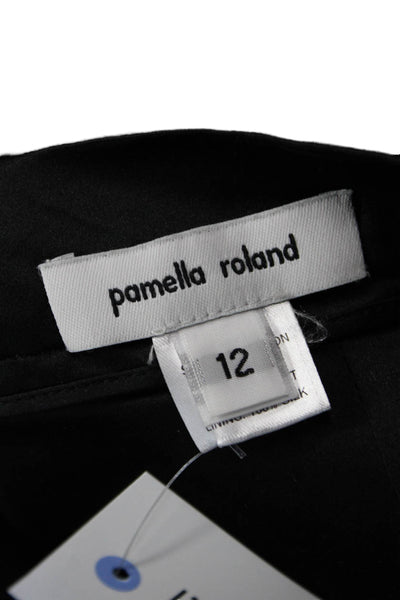 Pamella Roland Women Dress Pants Black Nylon Zip Size 12