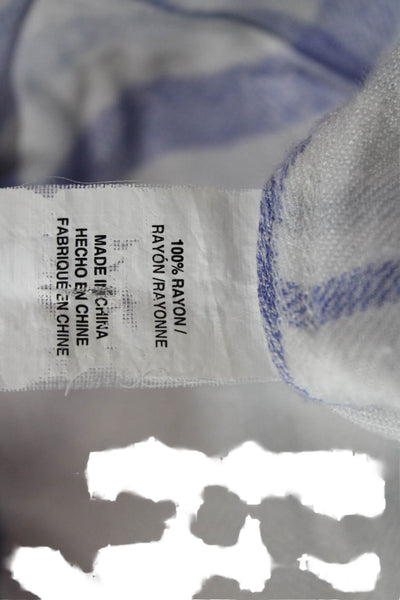 Rails Women White Plaid Collared Long Sleeve Button-Up Rayon Top Size XS