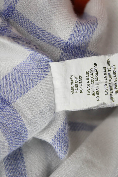Rails Women White Plaid Collared Long Sleeve Button-Up Rayon Top Size XS