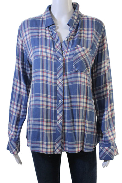 Rails Women Plaid Collared Button-Up Long Sleeve Viscose Top Size S