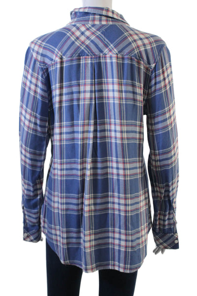 Rails Women Plaid Collared Button-Up Long Sleeve Viscose Top Size S