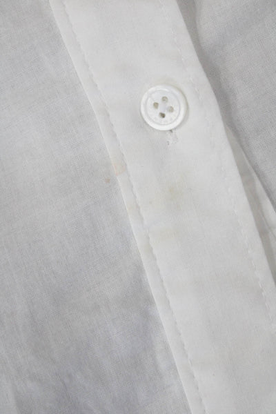 Equipment Femme Womens White Cotton Collared Button-Up Long Sleeve Top Size S