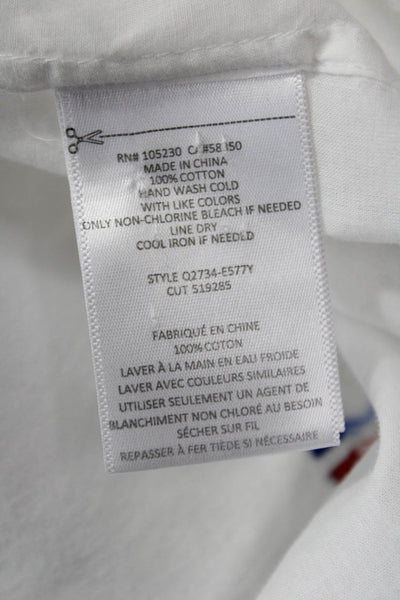 Equipment Femme Womens White Cotton Collared Button-Up Long Sleeve Top Size S