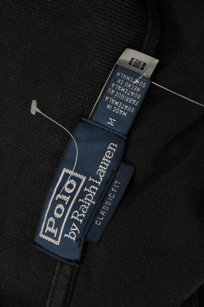 Polo Ralph Lauren Mens Long Sleeve Collared Polo Shirt Gray Cotton Size Medium
