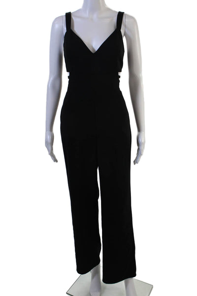 Adelyn Rae Women V-Neck Sleeveless Black Jumpsuit Size S