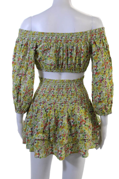 Designer Women Fit & Flare Green Floral Dress Size XS