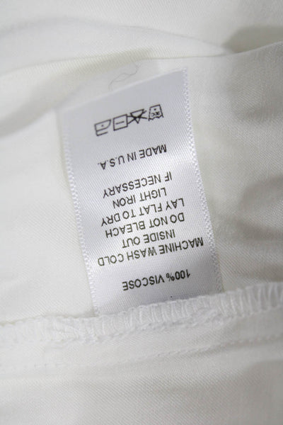 Designer Women Romper White V-Neck Sleeveless Solid Viscose Size XS
