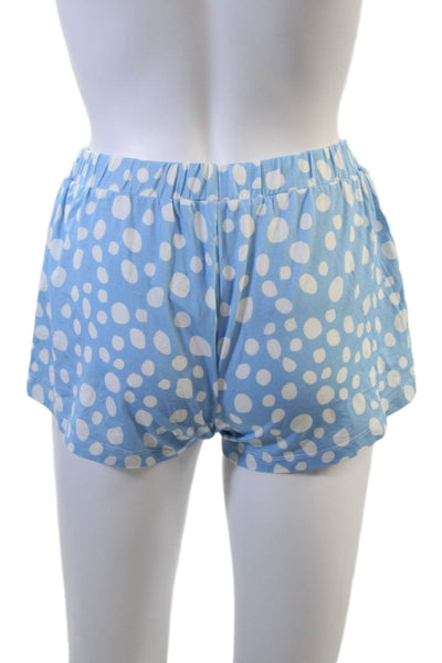 Stripe & Stare Womens Polka Dot Elastic Waist Sleepwear Shorts Blue Size S