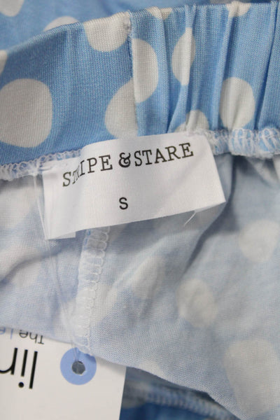 Stripe & Stare Womens Polka Dot Elastic Waist Sleepwear Shorts Blue Size S