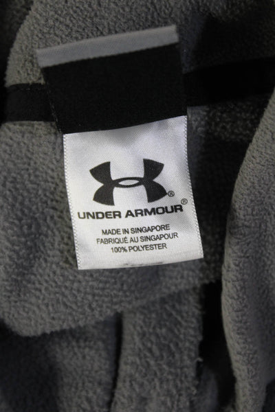 Under Armour Mens Pullover Sweatshirt Gray Polyester Mock Neck Zip Size M