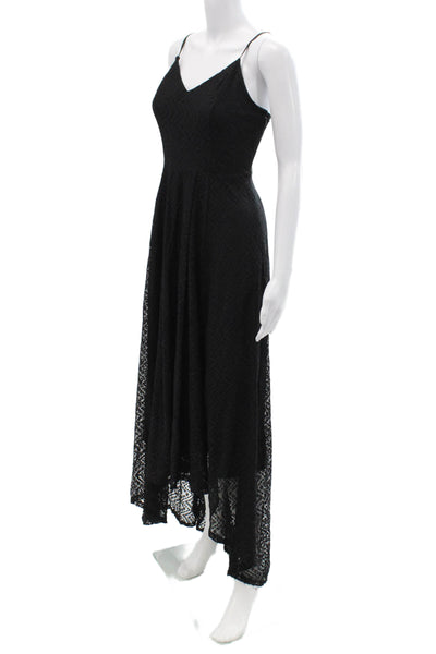 Ali & Jay Womens Black V-Neck Maxi Slip Dress Sleeveless Size S