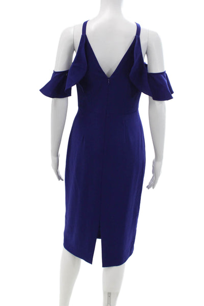 BCBG Max Azria Women Sheath Dress Blue Zip Knee Length Size 2
