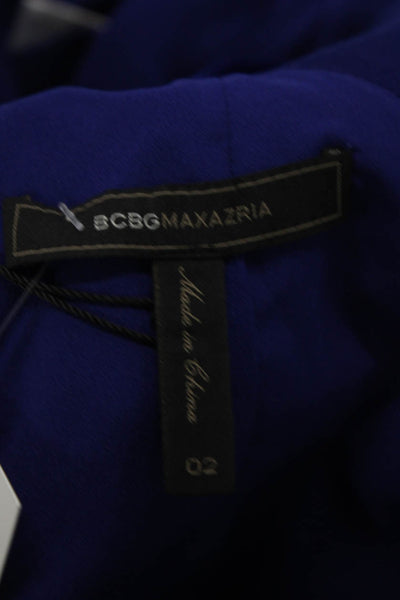 BCBG Max Azria Women Sheath Dress Blue Zip Knee Length Size 2