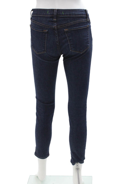 J Brand Women Ankle Skinny Jeans Dark Blue Button Size 25