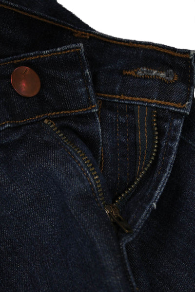 J Brand Women Ankle Skinny Jeans Dark Blue Button Size 25