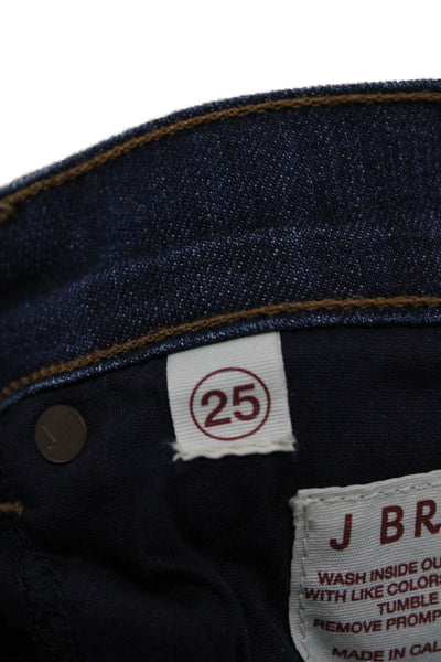 J Brand Women Ankle Skinny Jeans Dark Blue Button Size 25