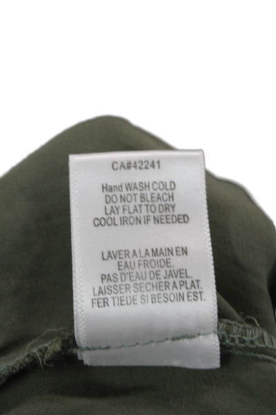 YFB Unisex Cargo Jogger Pants Green Button Solid Viscose Rayon Size XS
