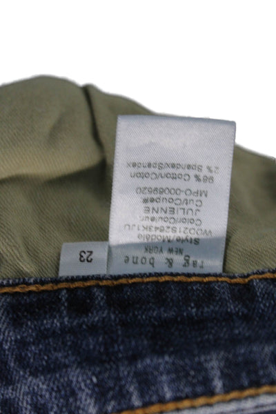 Rag & Bone, Womens Ankle Cropped Dark Blue Jeans Low Rise Petite Size 23