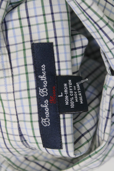 Brooks Brothers Red Fleece Boys Striped Collared Button-Down Shirt White Size L