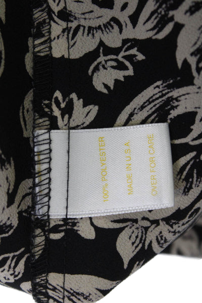 Brooks Brothers Women Black Floral A-Line Maxi Skirt 100% Polyester Size 10