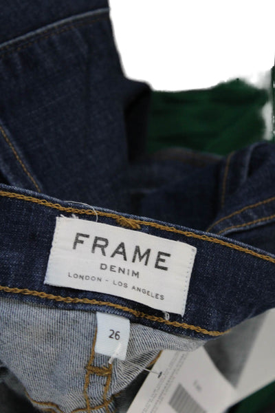 Frame Denim Womens Skinny Ankle Jeans Dark Blue Low Rise Size 26