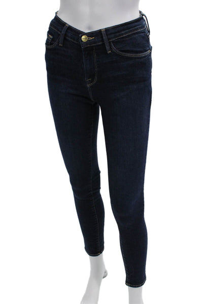 Frame Denim Womens Ankle Skinny Jeans Dark Blue Low Rise Size 26