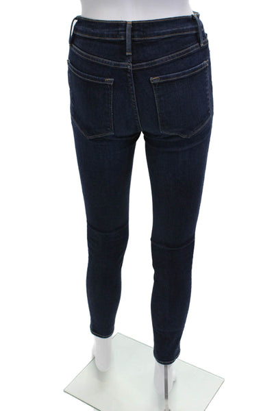 Frame Denim Womens Ankle Skinny Jeans Dark Blue Low Rise Size 26