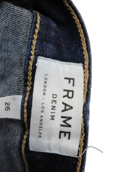 Frame Denim Womens Ankle Skinny Jeans Dark Blue Low Rise Size 26
