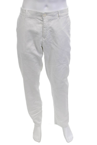 Voila Saint Barth Mens Chino Pants White Button Size 48