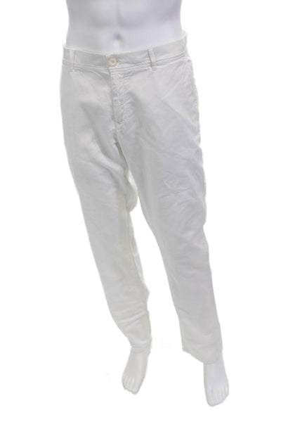 Voila Saint Barth Mens Chino Pants White Button Size 48