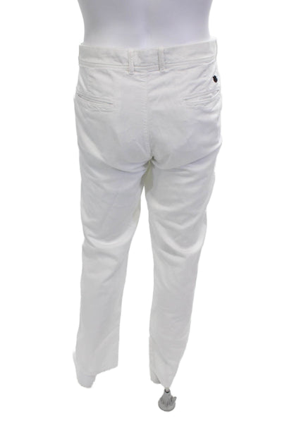 Voila Saint Barth Mens Chino Pants White Button Size 48