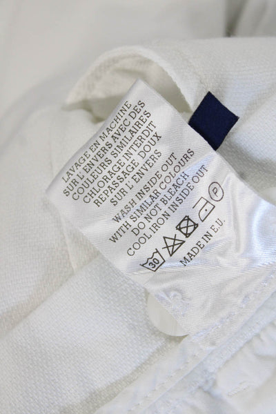 Voila Saint Barth Mens Chino Pants White Button Size 48