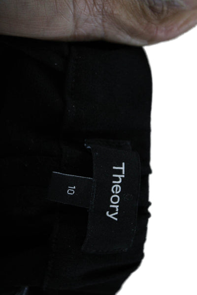 Theory Women Black Ankle Cropped Dress Pants Size 10