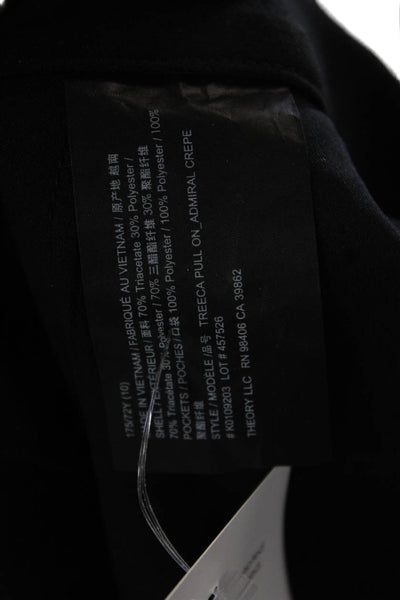 Theory Women Black Ankle Cropped Dress Pants Size 10