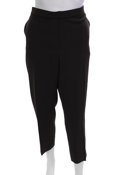 Theory Women Ankle Cropped Dress Pants Black Size 12